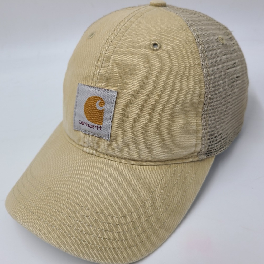 Carhartt Hat Snapback‎ Trucker Mesh Gold Beige Workwear Outdoors Hunt Fish Men